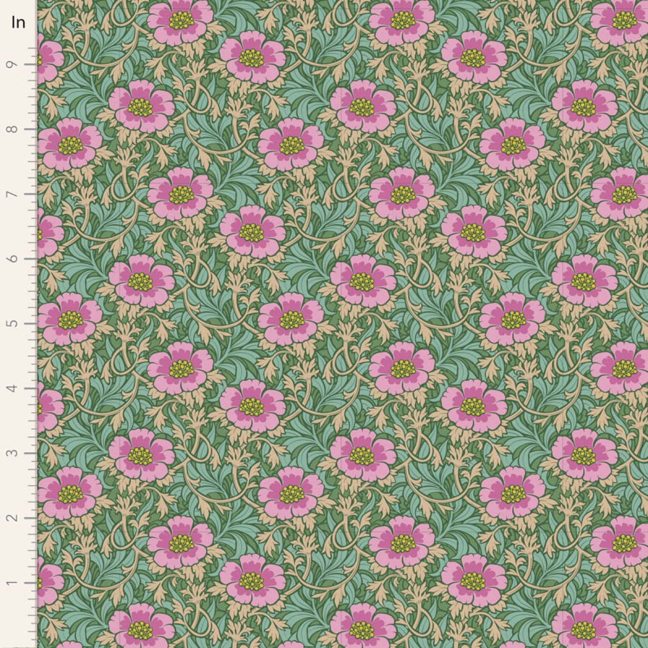 Tilda Patchwork Stoff Baumwolle - Hibernation - Winterrose-Sage